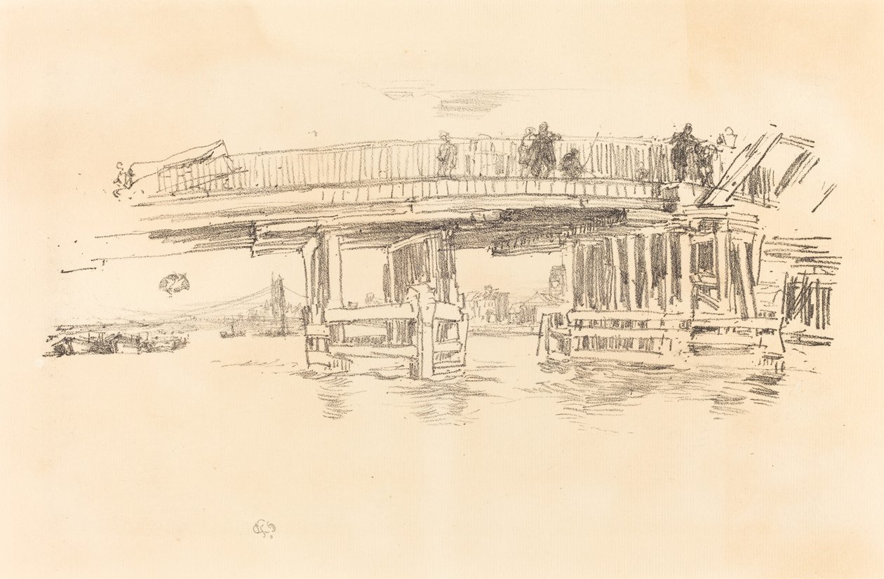 Old Battersea Bridge, 18791887. af James Abbott McNeill Whistler