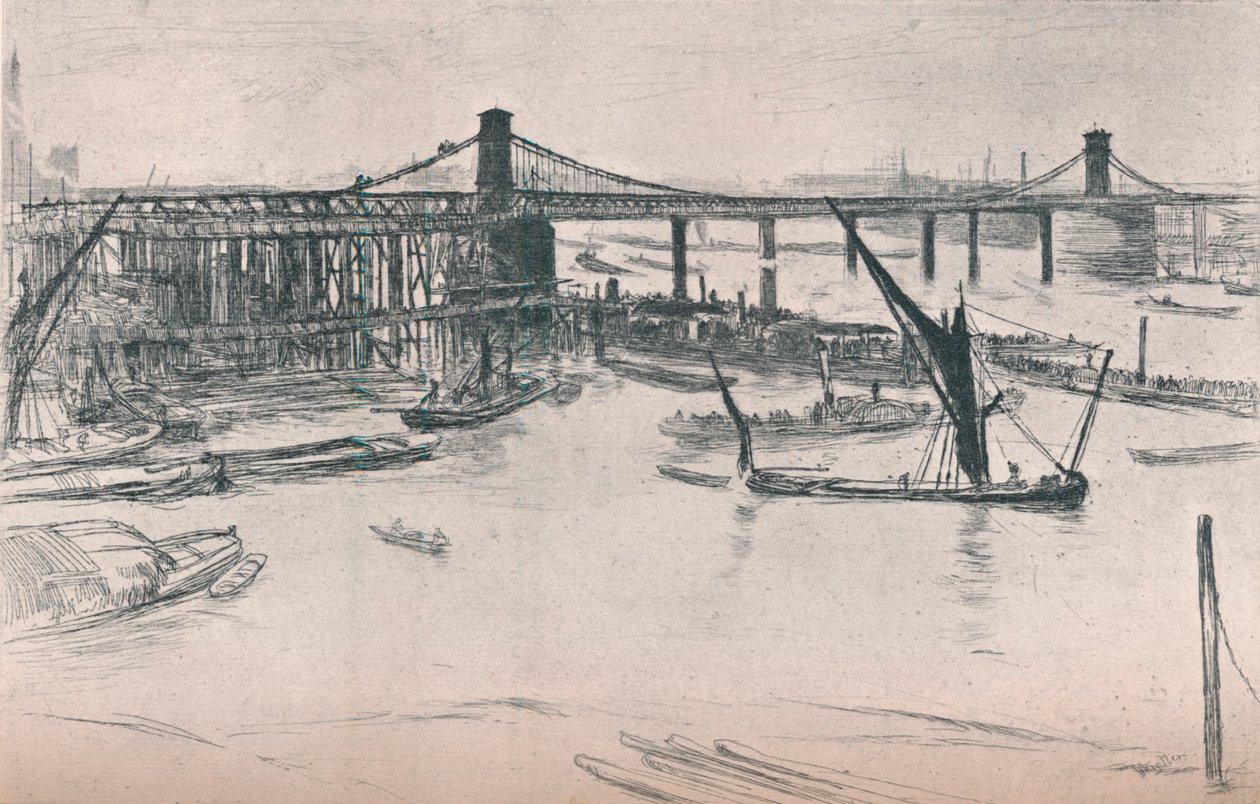Old Hungerford Bridge, 1861, 1903 af James Abbott McNeill Whistler