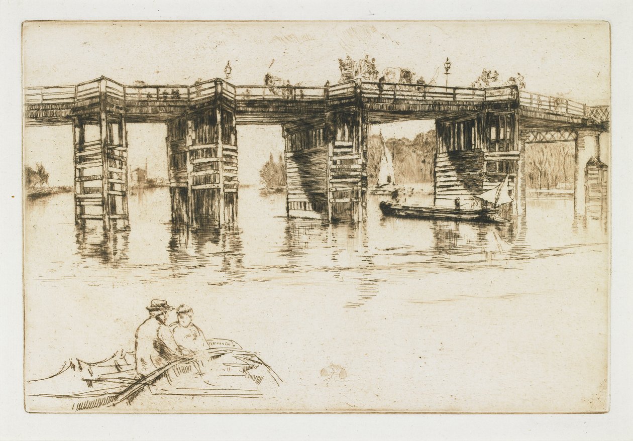Den gamle Putney Bridge af James Abbott McNeill Whistler