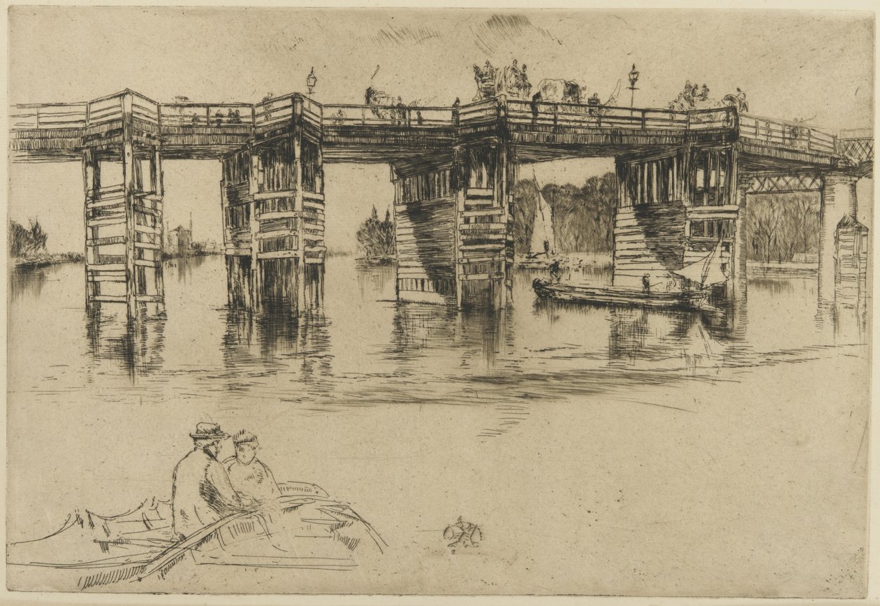 Den gamle Putney Bridge af James Abbott McNeill Whistler