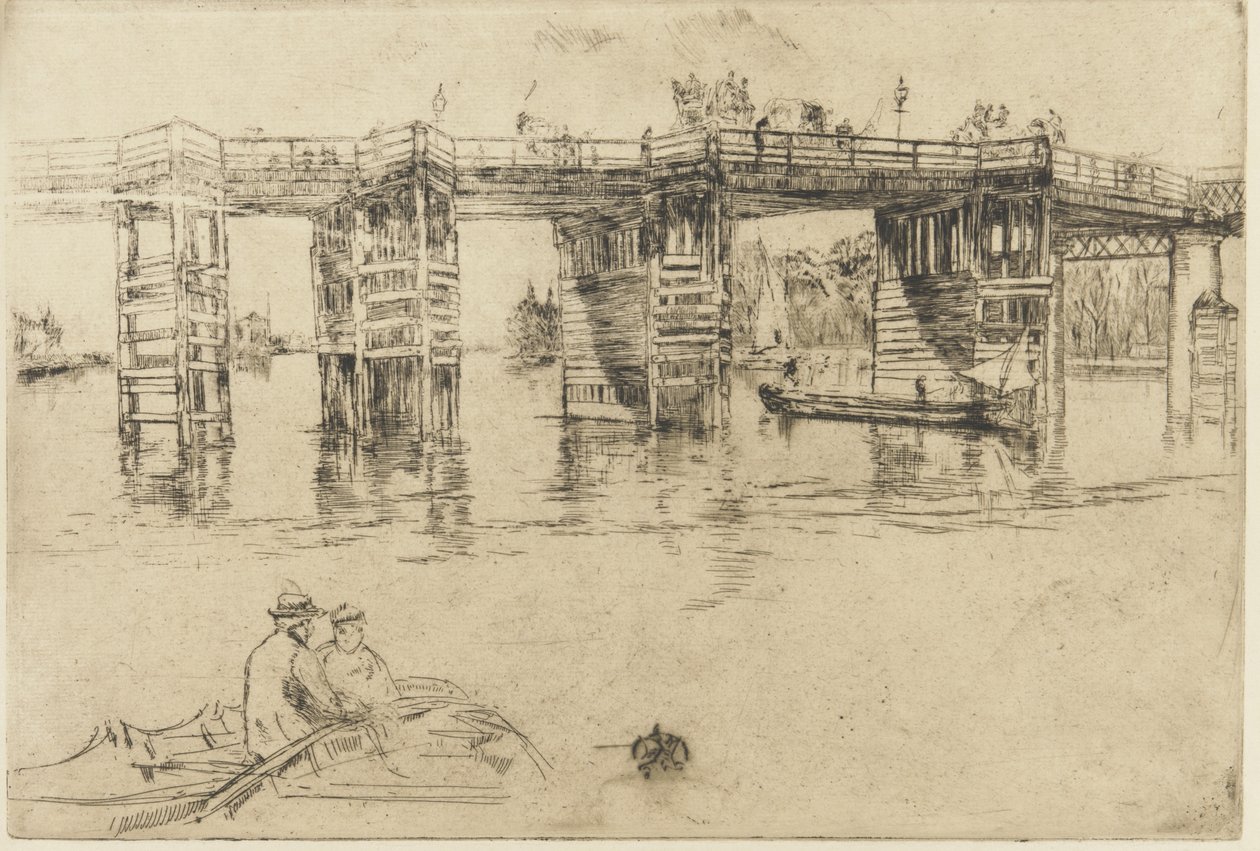 Den gamle Putney Bridge af James Abbott McNeill Whistler