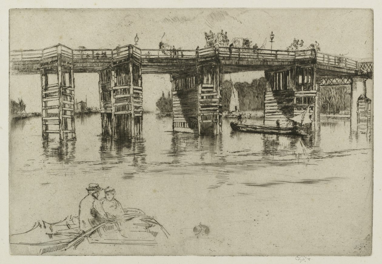 Den gamle Putney Bridge af James Abbott McNeill Whistler