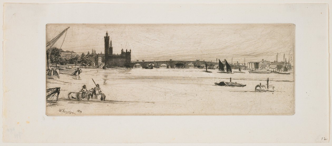 Den gamle Westminster Bridge af James Abbott McNeill Whistler
