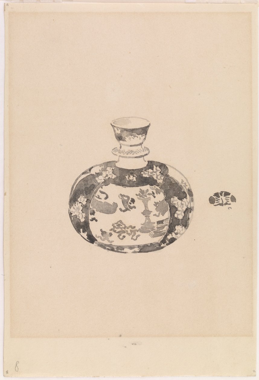 Oviform ingefærkrukke med klokkeformet låg, 1878. af James Abbott McNeill Whistler