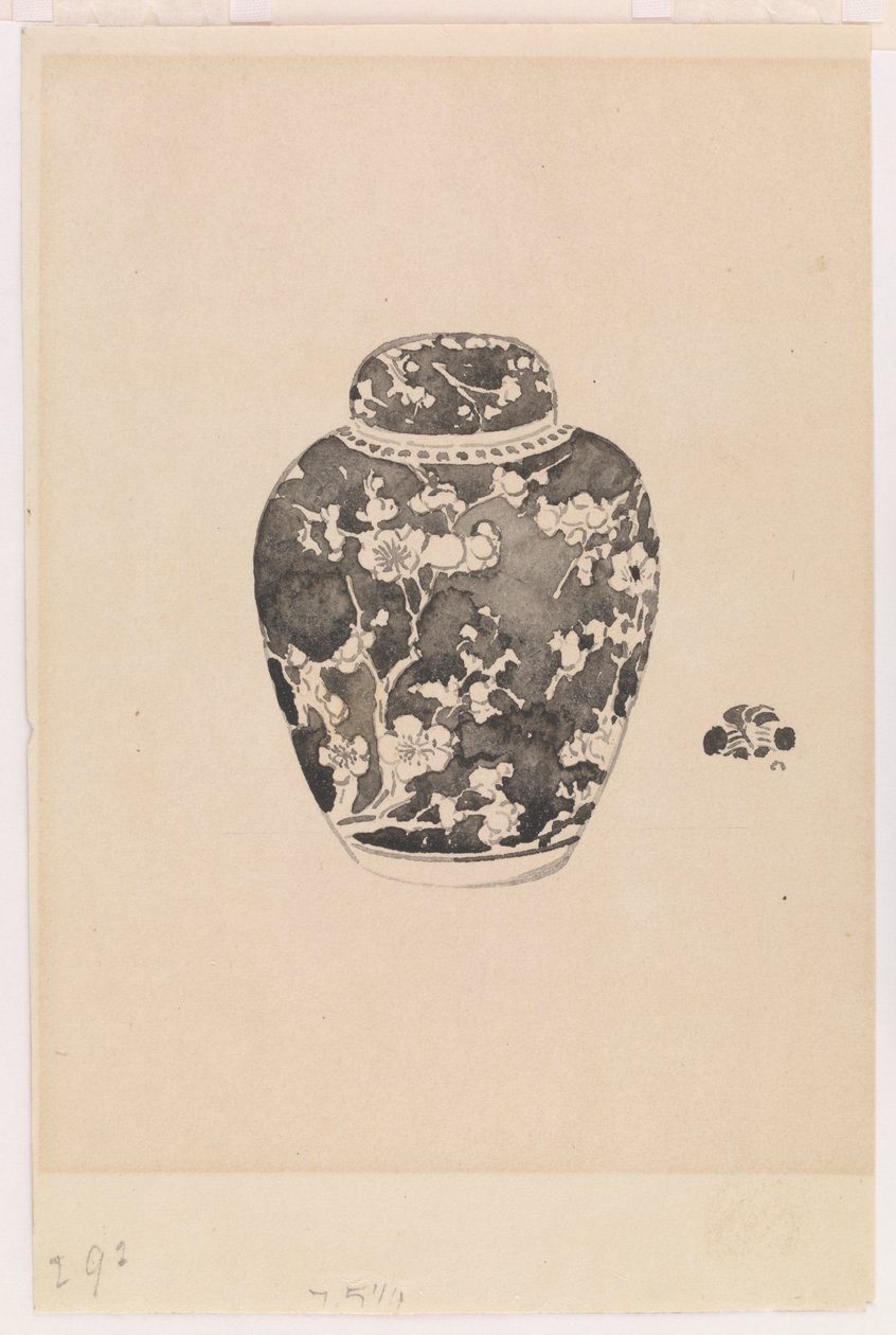 Oviform ingefærkrukke med klokkeformet låg, 1878. af James Abbott McNeill Whistler