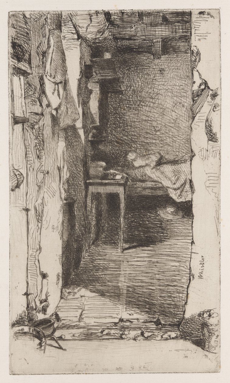 Kludeplukkere, Quartier Mouffetard, Paris af James Abbott McNeill Whistler