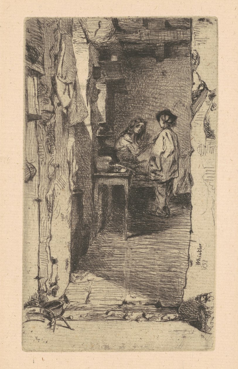 Rag Pickers, Mouffetard Quarter, Paris, 1858. af James Abbott McNeill Whistler