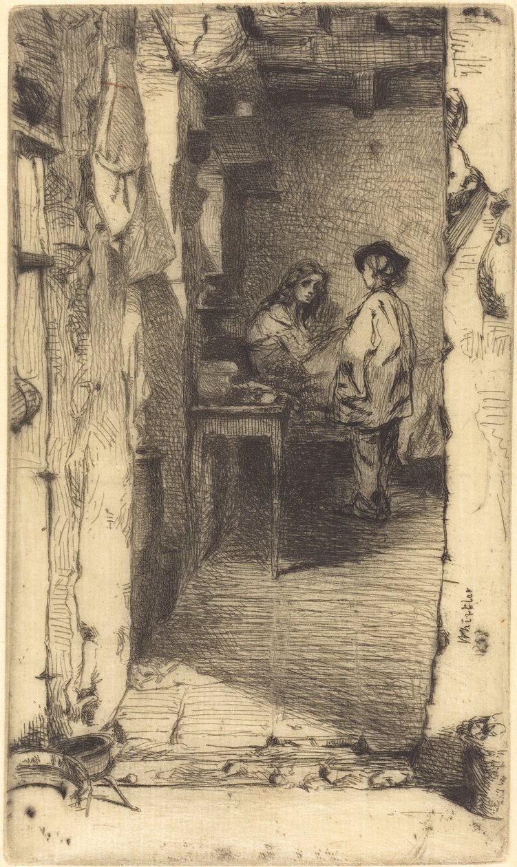 Rag Pickers, Mouffetard Quarter, Paris, 1858. af James Abbott McNeill Whistler
