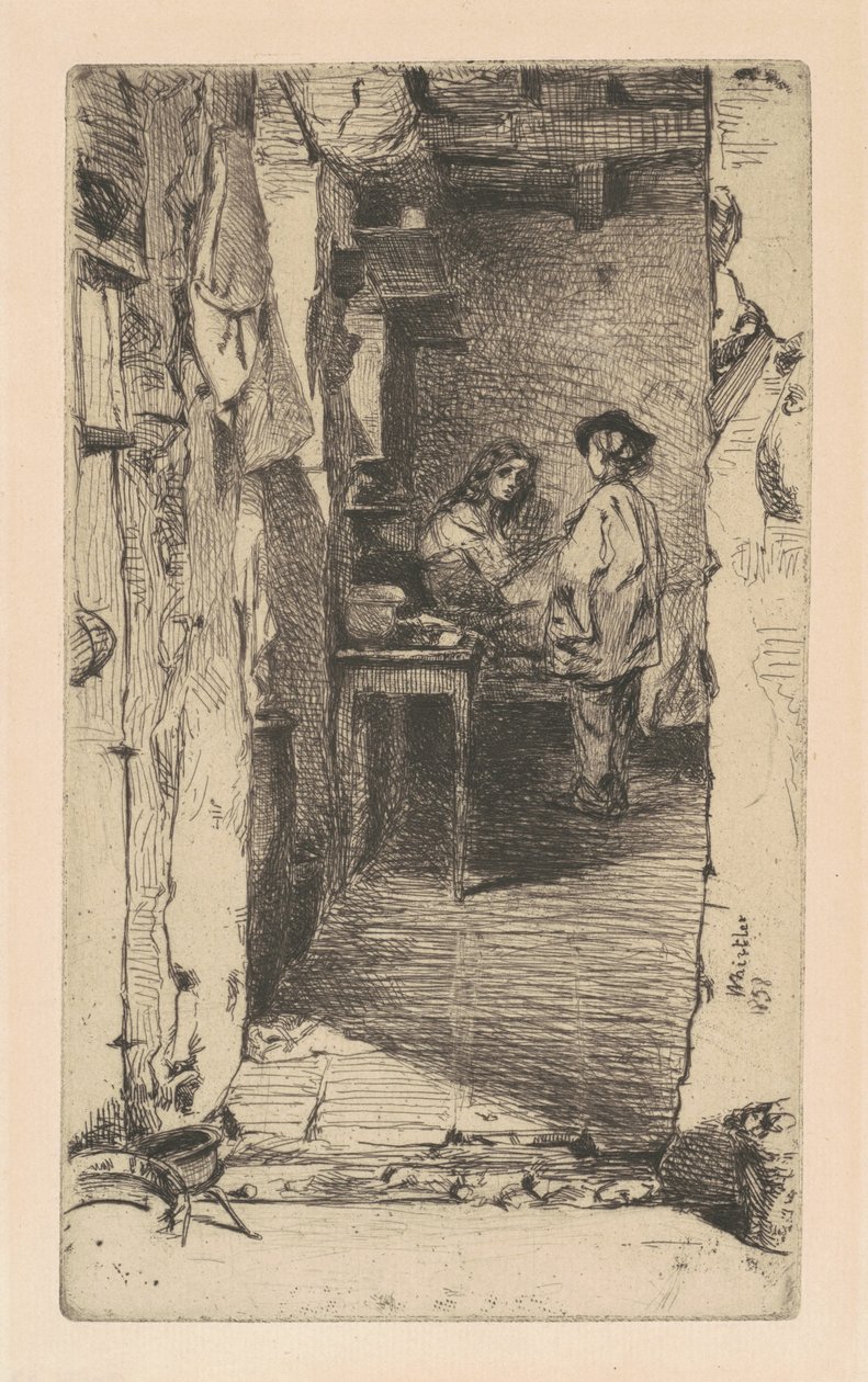 Rag Pickers, Mouffetard Quarter, Paris, 1858. af James Abbott McNeill Whistler