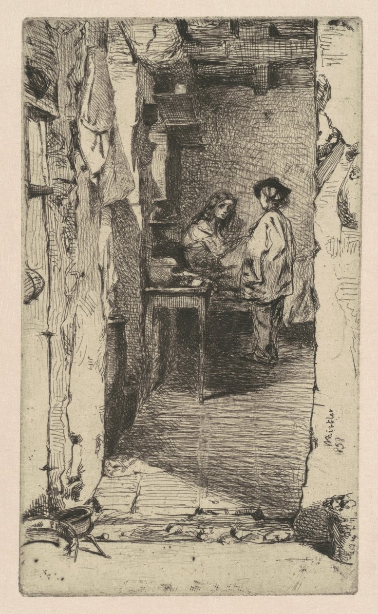 Rag Pickers, Mouffetard Quarter, Paris, 1858. af James Abbott McNeill Whistler