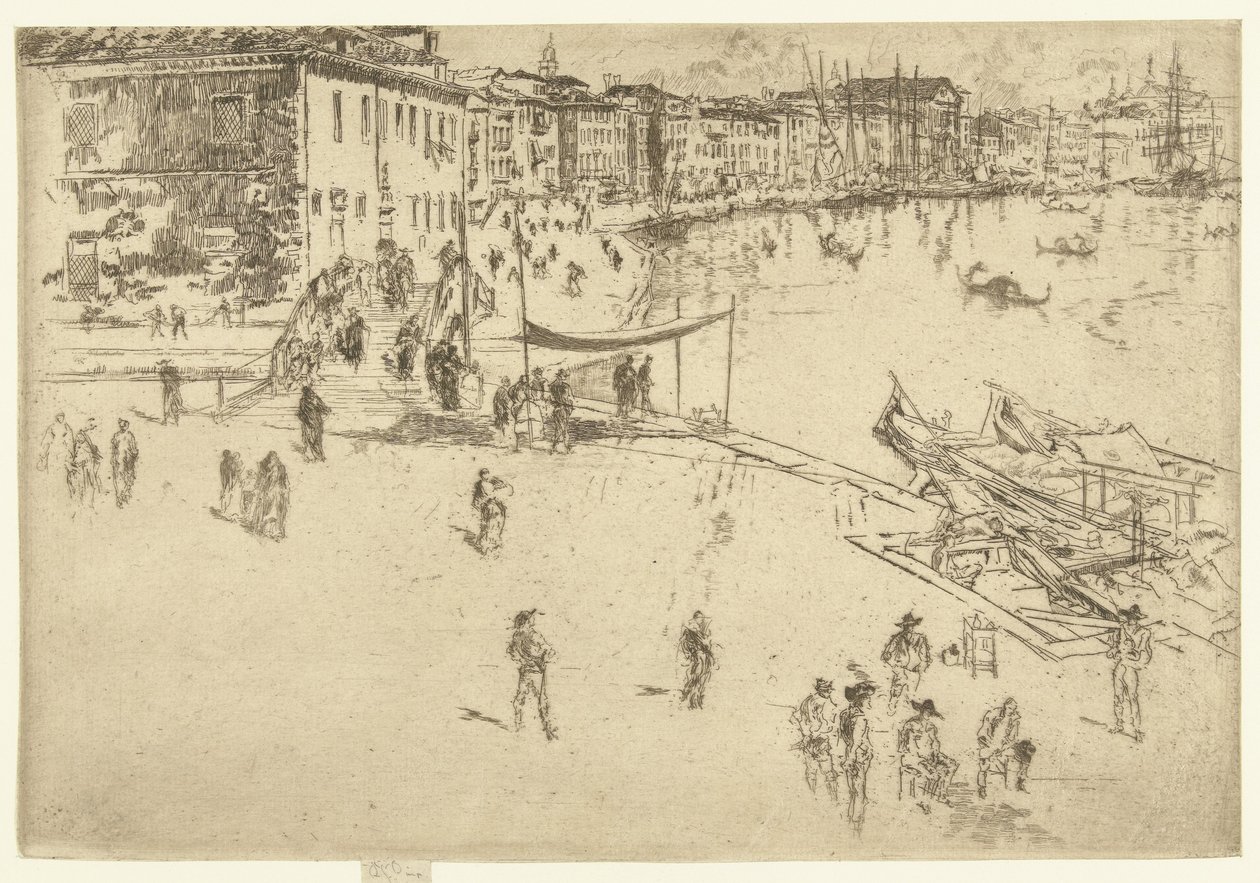 Riva del Sciavoni The Riva, nr. 2 Et sæt på seksogtyve raderinger (serietitel) af James Abbott McNeill Whistler