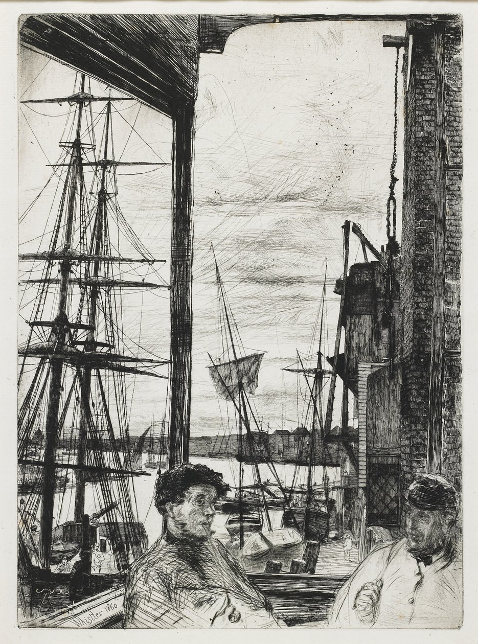 Rotherhithe fra "Seksten ætsninger af scener på Themsen og andre emner" af James Abbott McNeill Whistler