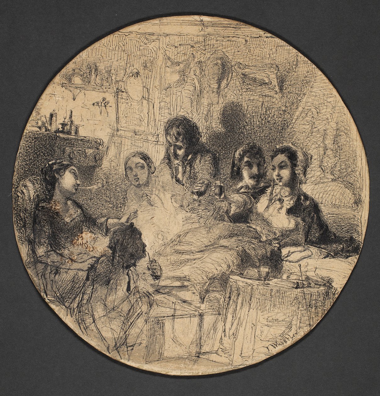 Scene fra Bohemian Life, 1855-57 af James Abbott McNeill Whistler