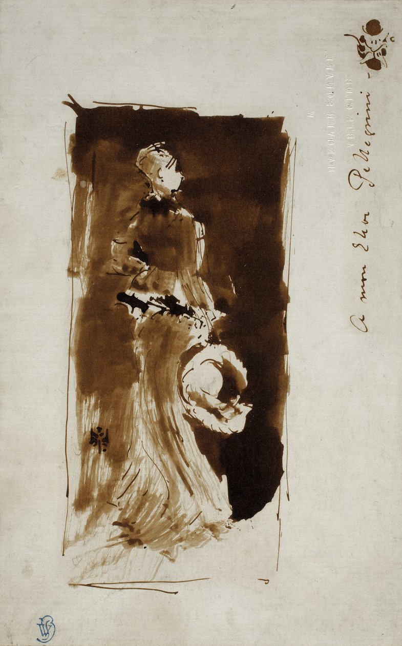 Skitse efter portrættet af Rosa Corder, ca. 1879 af James Abbott McNeill Whistler