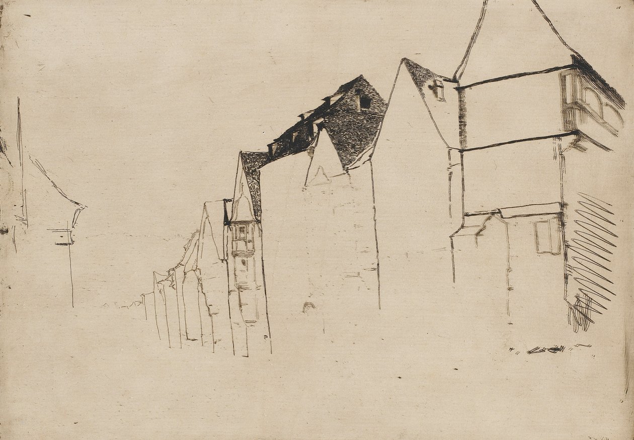Skitse af huse, 1858. af James Abbott McNeill Whistler