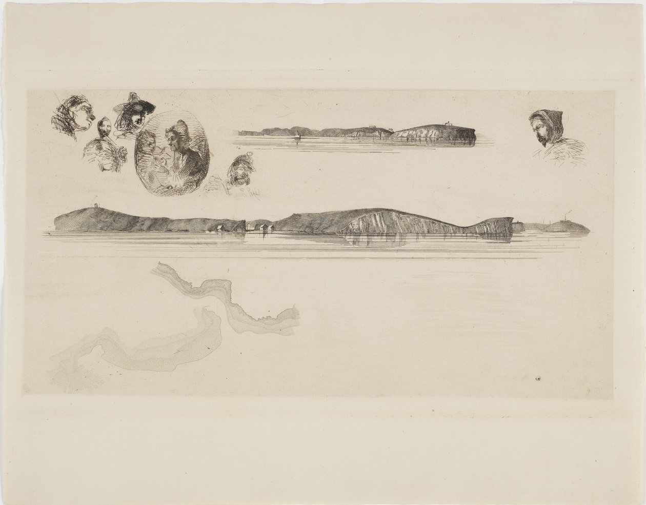 Skitser på Kystundersøgelsespladen af James Abbott McNeill Whistler