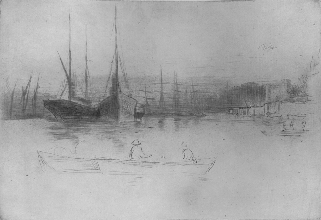 Steamboats Off The Tower, 1875, 1904 af James Abbott McNeill Whistler