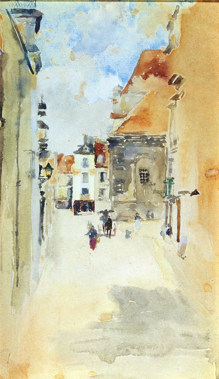 Gadescene, ca. 1888 (wc på papir) af James Abbott McNeill Whistler