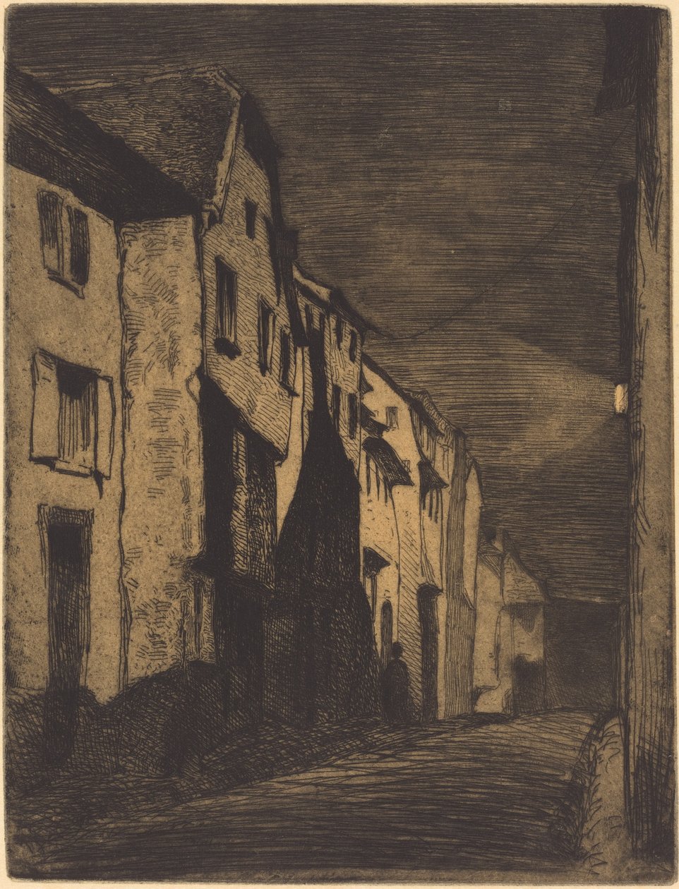 Street at Saverne, 1858. af James Abbott McNeill Whistler
