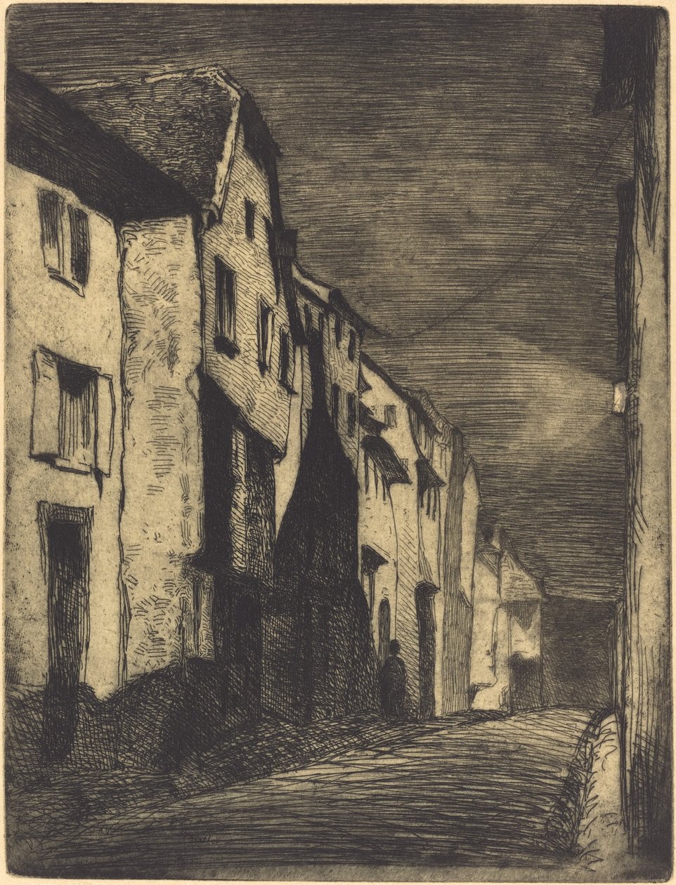 Gade i Saverne, 1858. af James Abbott McNeill Whistler