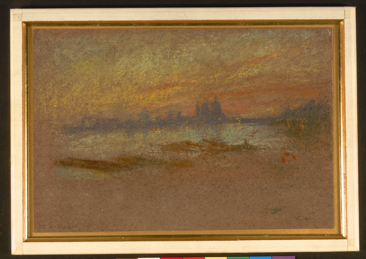 Solnedgang; rød og guld-Salut af James Abbott McNeill Whistler