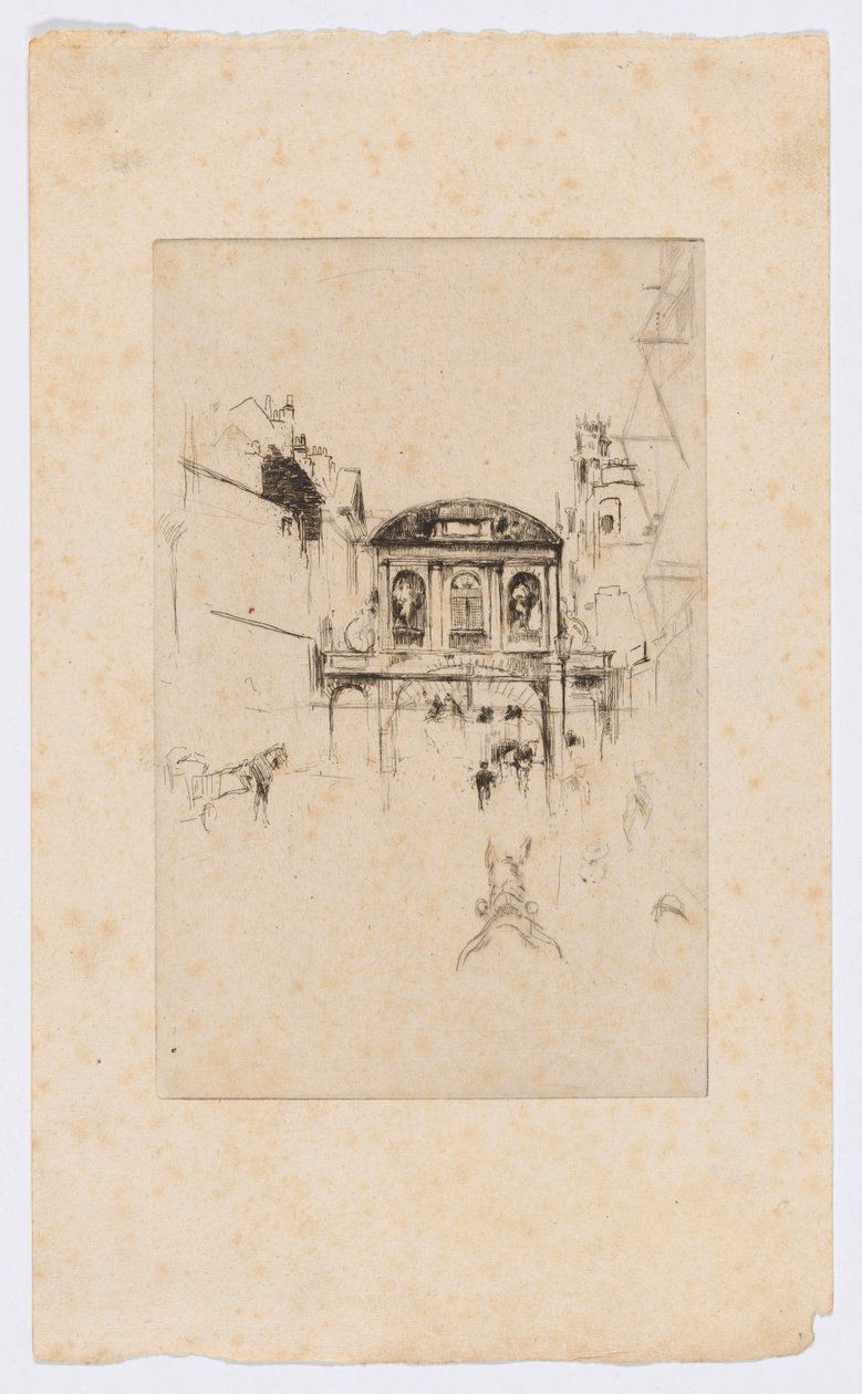 Temple Bar, ca. 1877 (ætsning og koldnål; blæk på papir) af James Abbott McNeill Whistler