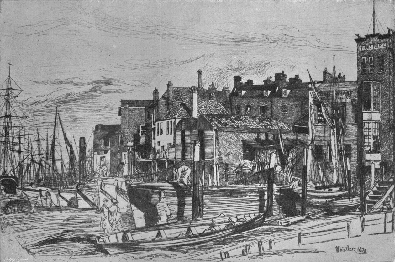 Thames Police kaldte tidligere Wapping Wharf, 1859, 1903 af James Abbott McNeill Whistler