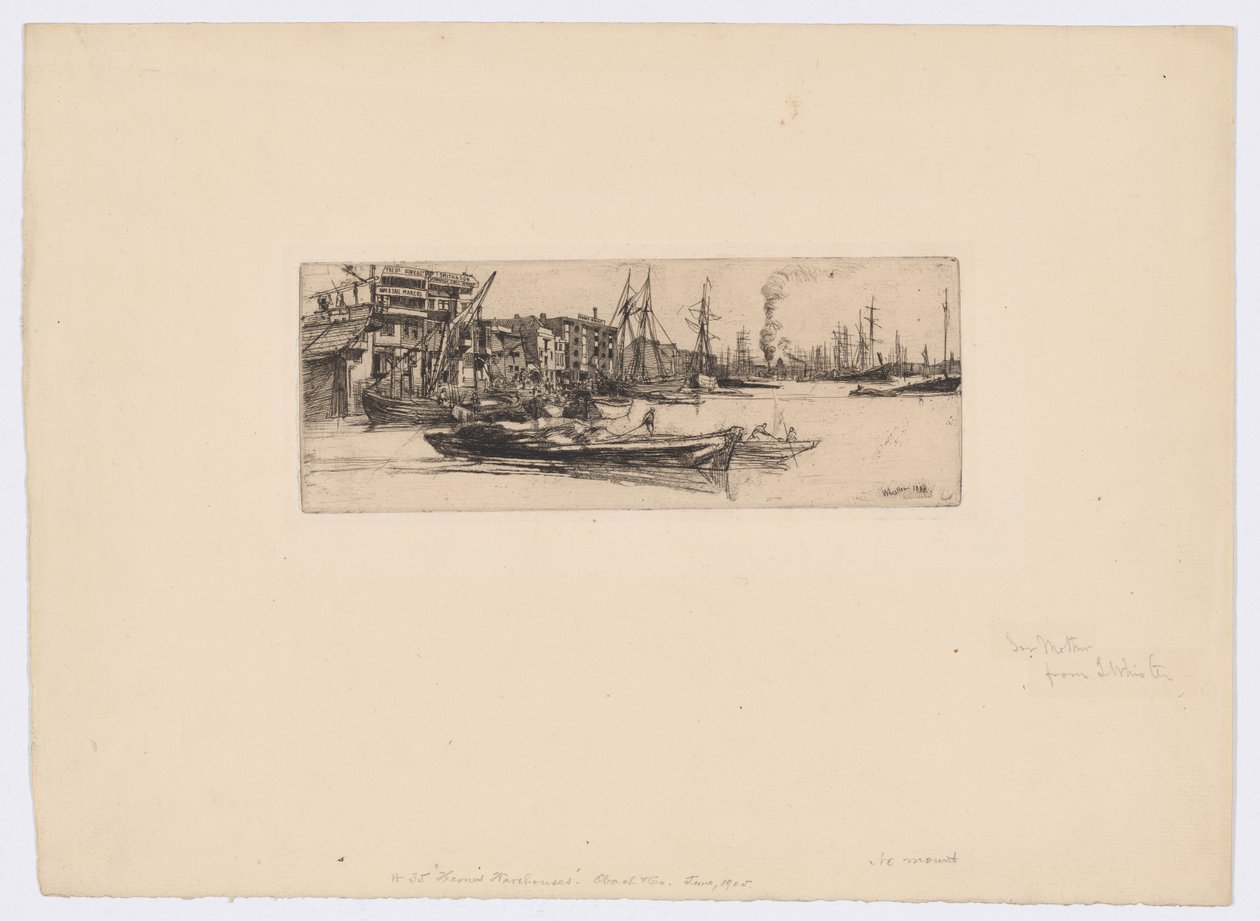 Thames lagerbygninger af James Abbott McNeill Whistler