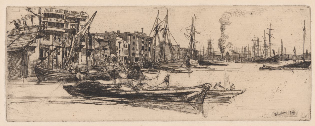 Thames lagerbygninger af James Abbott McNeill Whistler