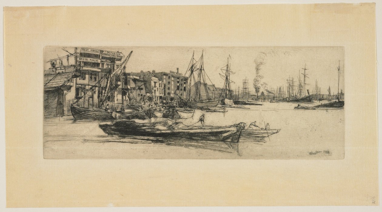 Thames-lagerbygninger af James Abbott McNeill Whistler