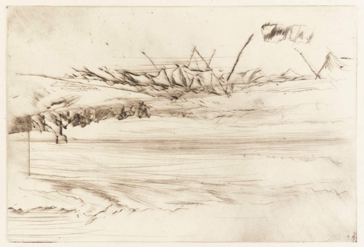 The Beach, Hastings, 1873. af James Abbott McNeill Whistler
