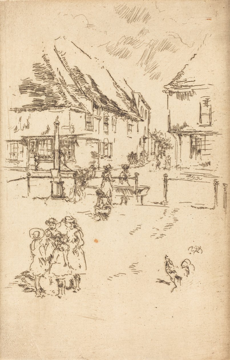 Hanen og pumpen, ca. 1887. af James Abbott McNeill Whistler
