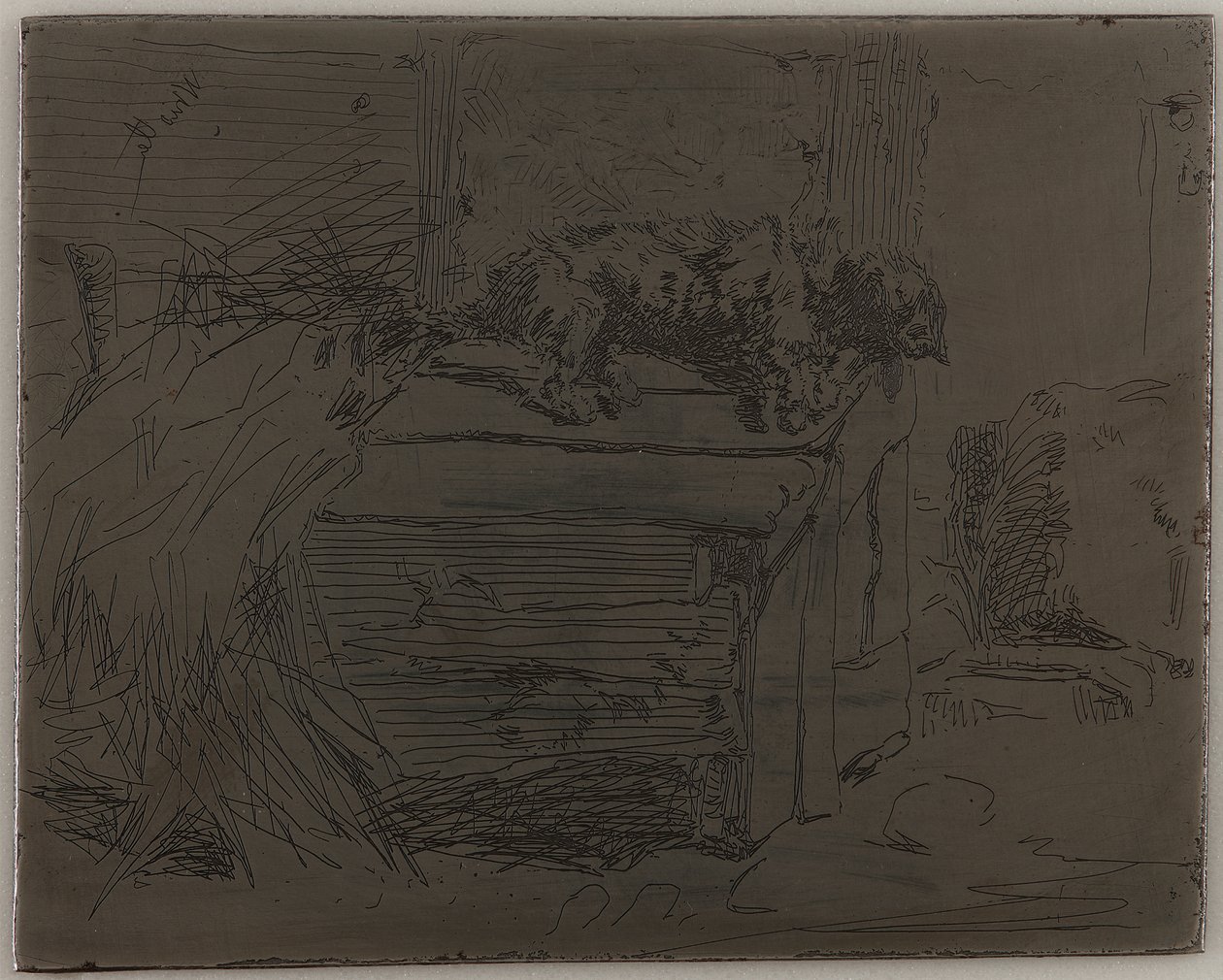 Hunden på kennelen, 1858. af James Abbott McNeill Whistler