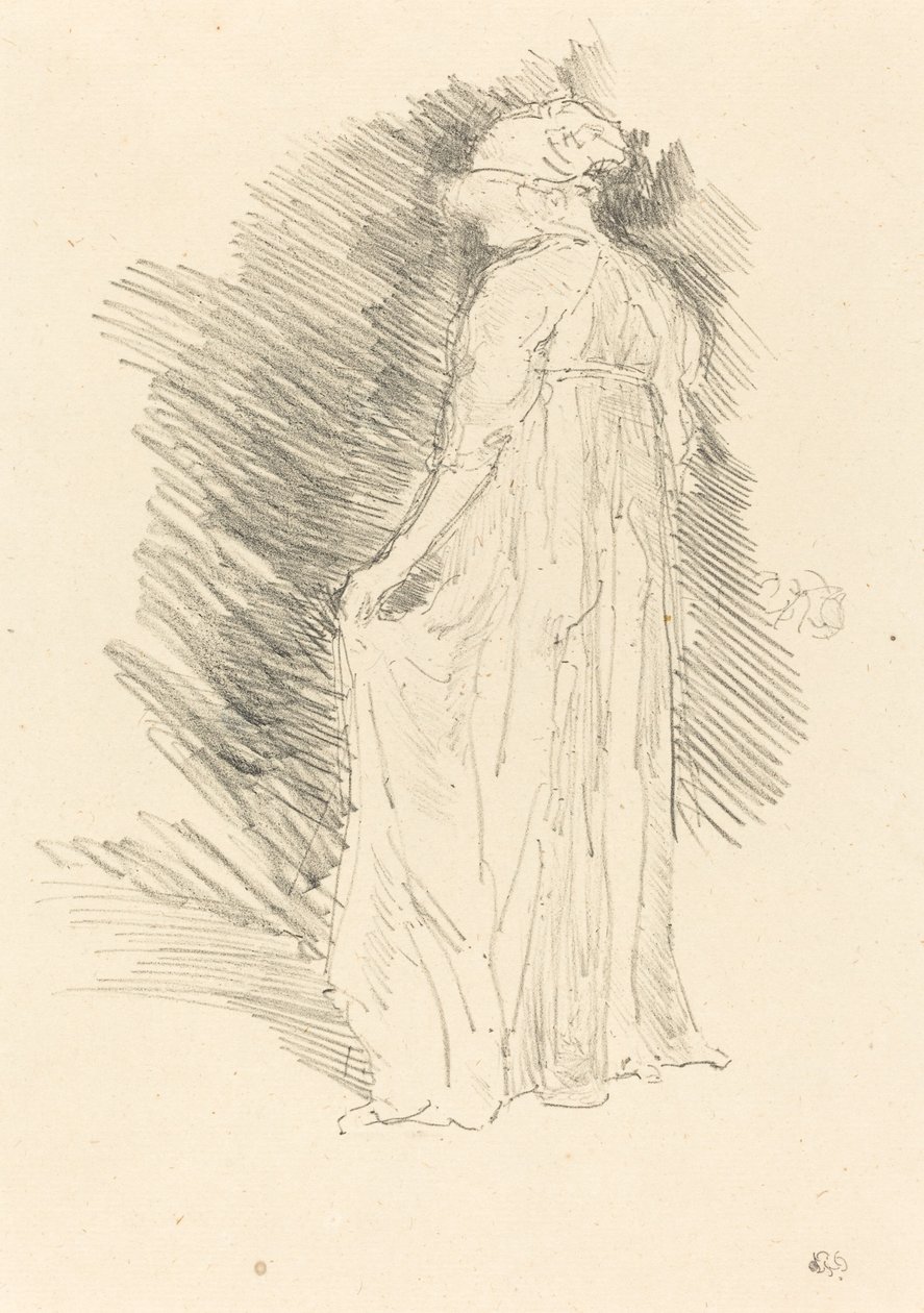 Den draperede figur, set bagfra, 1893. af James Abbott McNeill Whistler