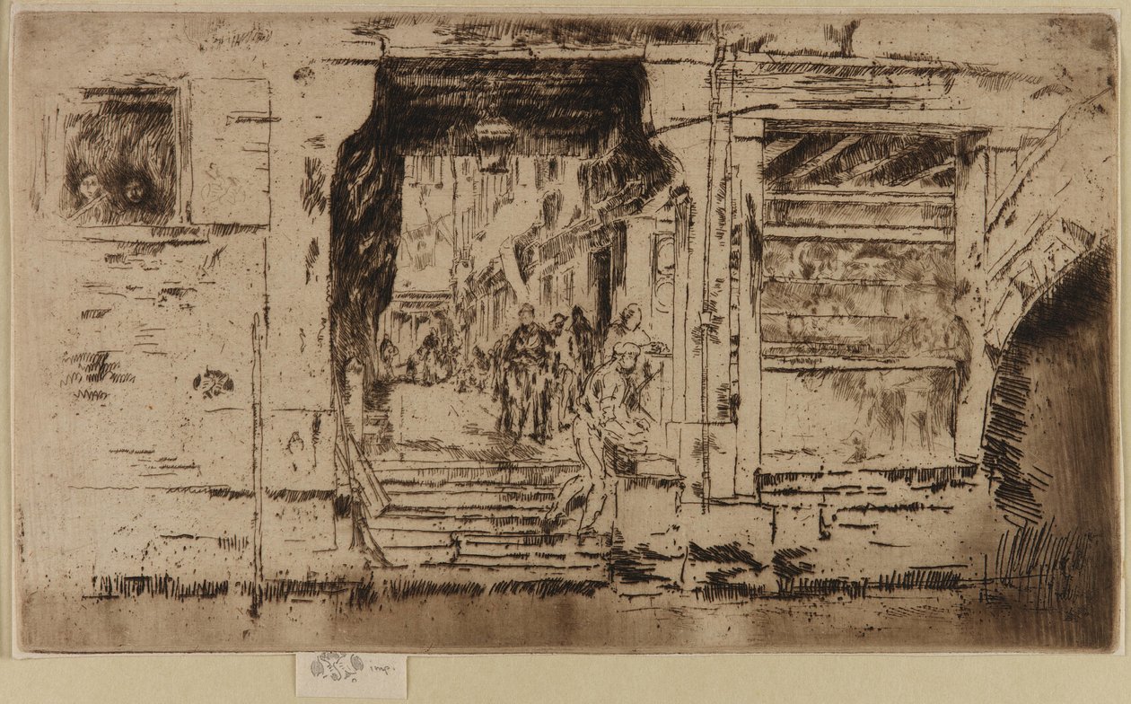 Fiskebutikken, Venedig, 1879-1880. af James Abbott McNeill Whistler