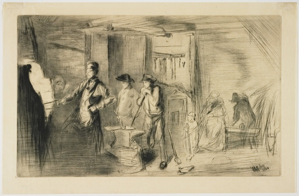 Smedjen fra Seksten raderinger af scener ved Themsen og andre motiver af James Abbott McNeill Whistler