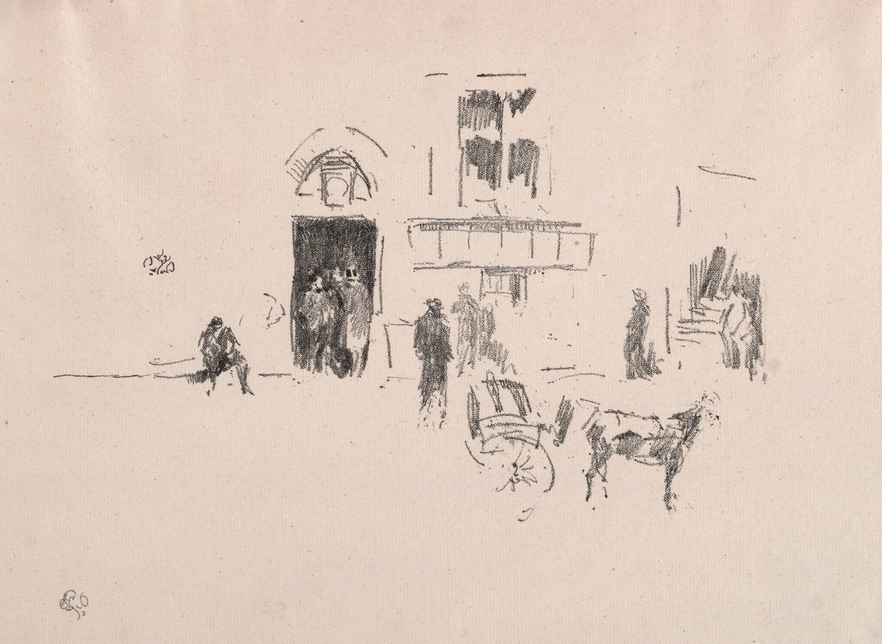 The Gaiety Stage Door, 1879. af James Abbott McNeill Whistler