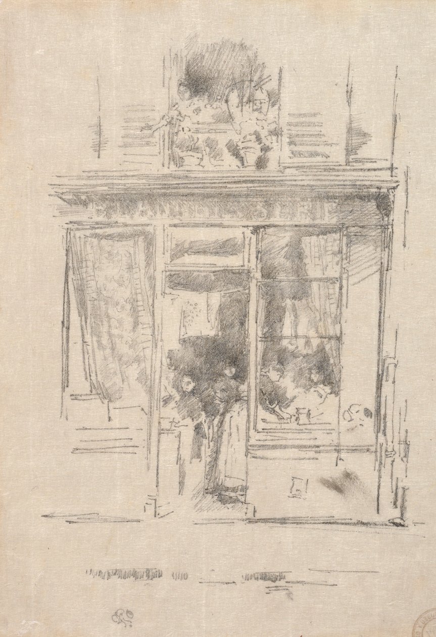 The Laundress - La Laundress of Place Dauphine, 1894. af James Abbott McNeill Whistler
