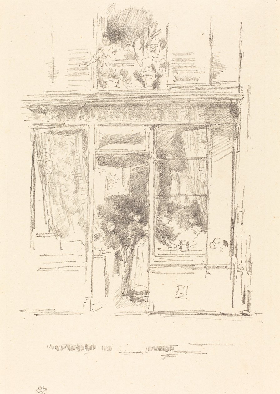 The Laundress: The Laundress of the Place Dauphine, 1894. af James Abbott McNeill Whistler