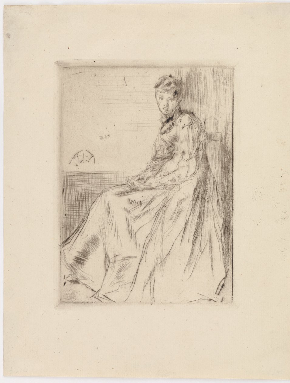 Brevet Maud, siddende, 1873. af James Abbott McNeill Whistler