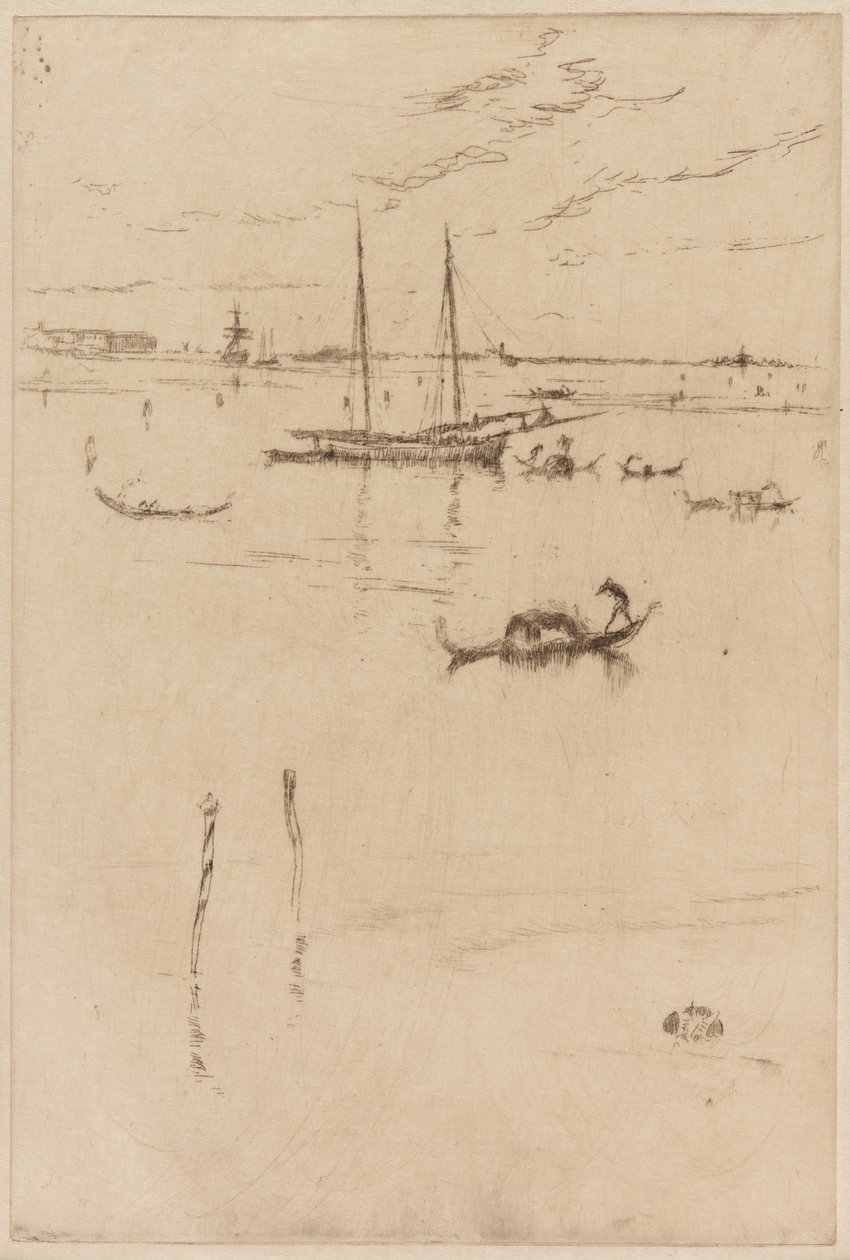 Den lille lagune, 1879-1880. af James Abbott McNeill Whistler