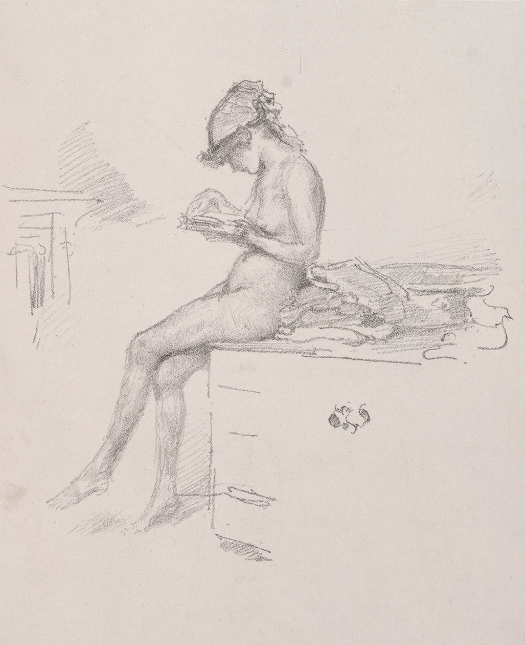 Den lille nøgenmodellæsning, 1890. af James Abbott McNeill Whistler