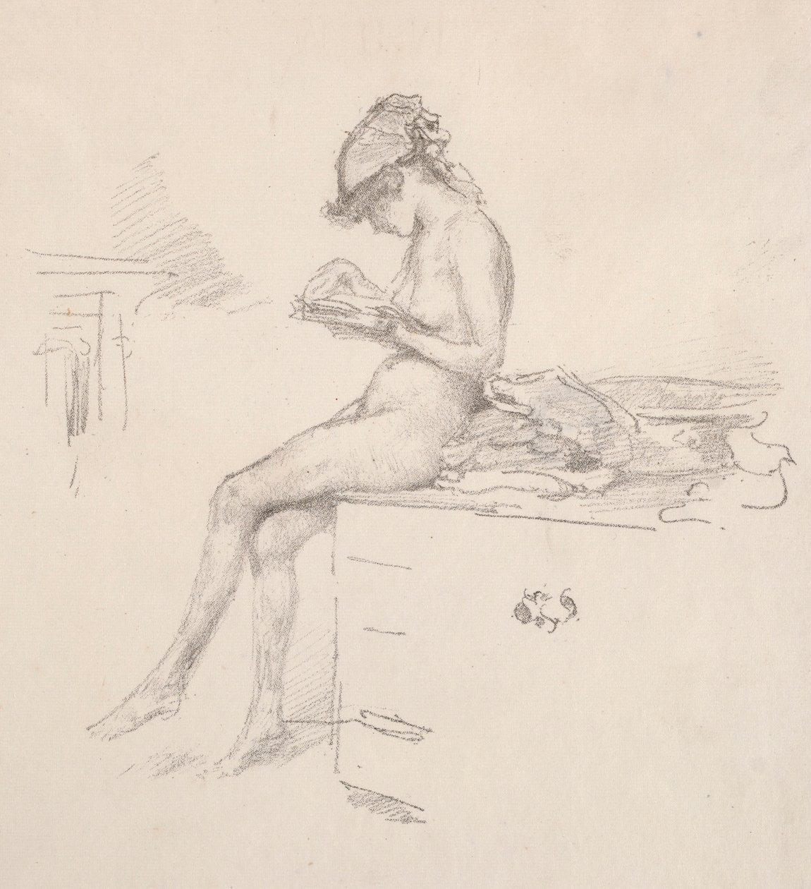 Den lille nøgenmodellæsning, 1890. af James Abbott McNeill Whistler