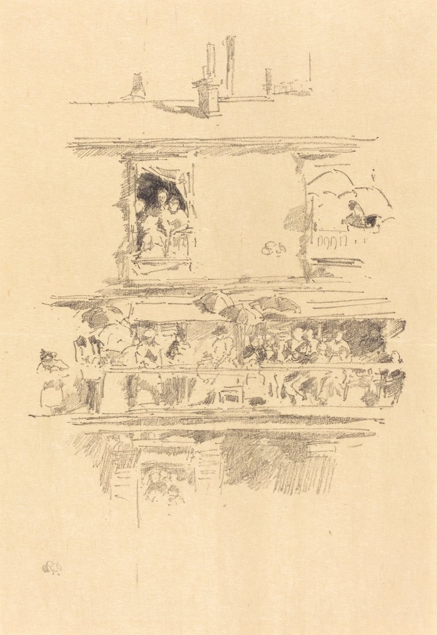 Den lange balkon, 1894. af James Abbott McNeill Whistler