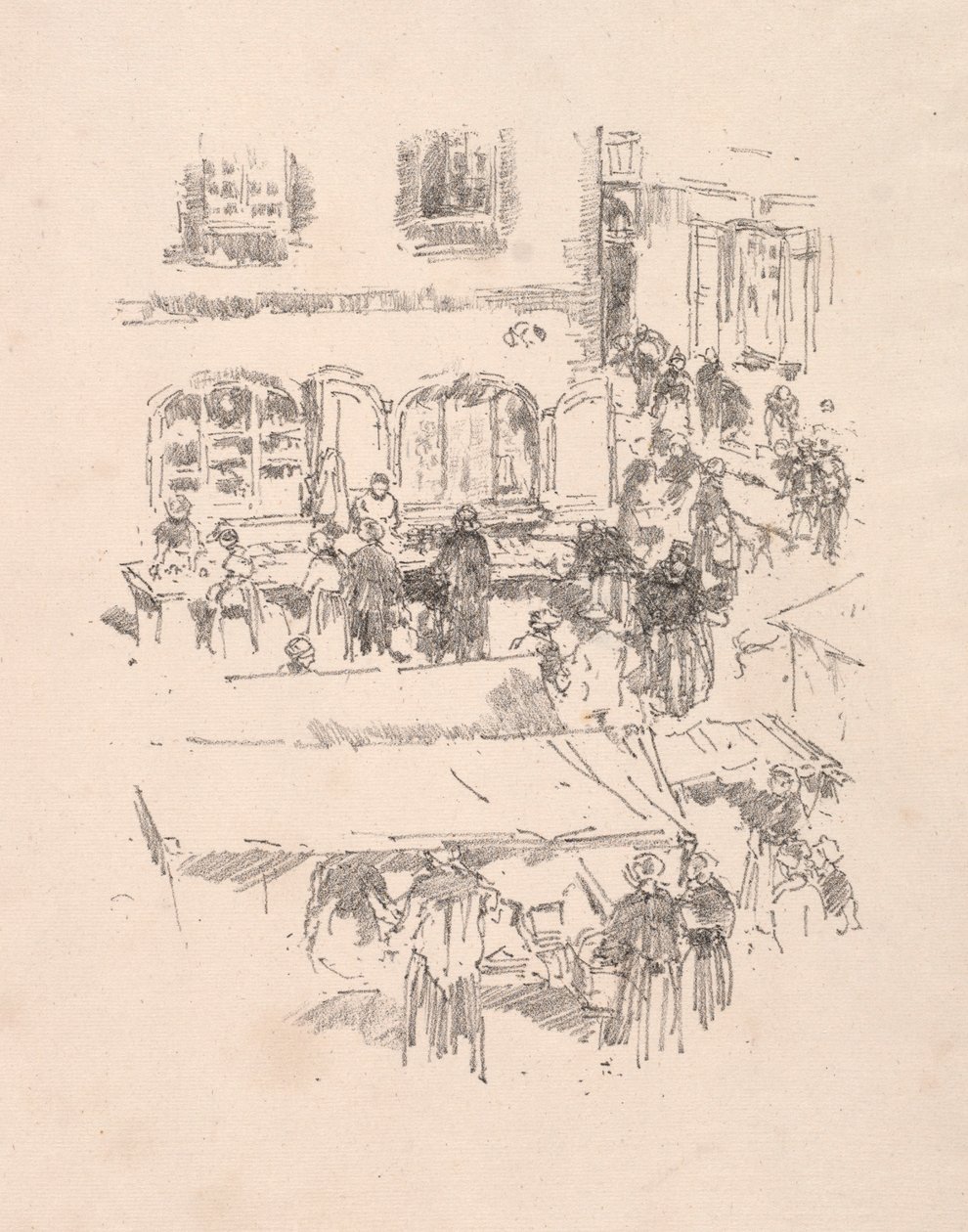 Markedspladsen, Vitre, 1893. af James Abbott McNeill Whistler