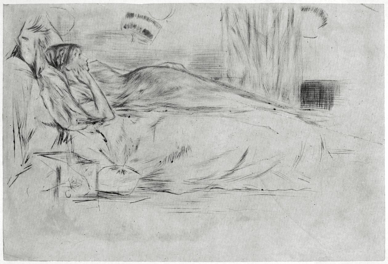The Model, Liggende, c1864 1904. af James Abbott McNeill Whistler