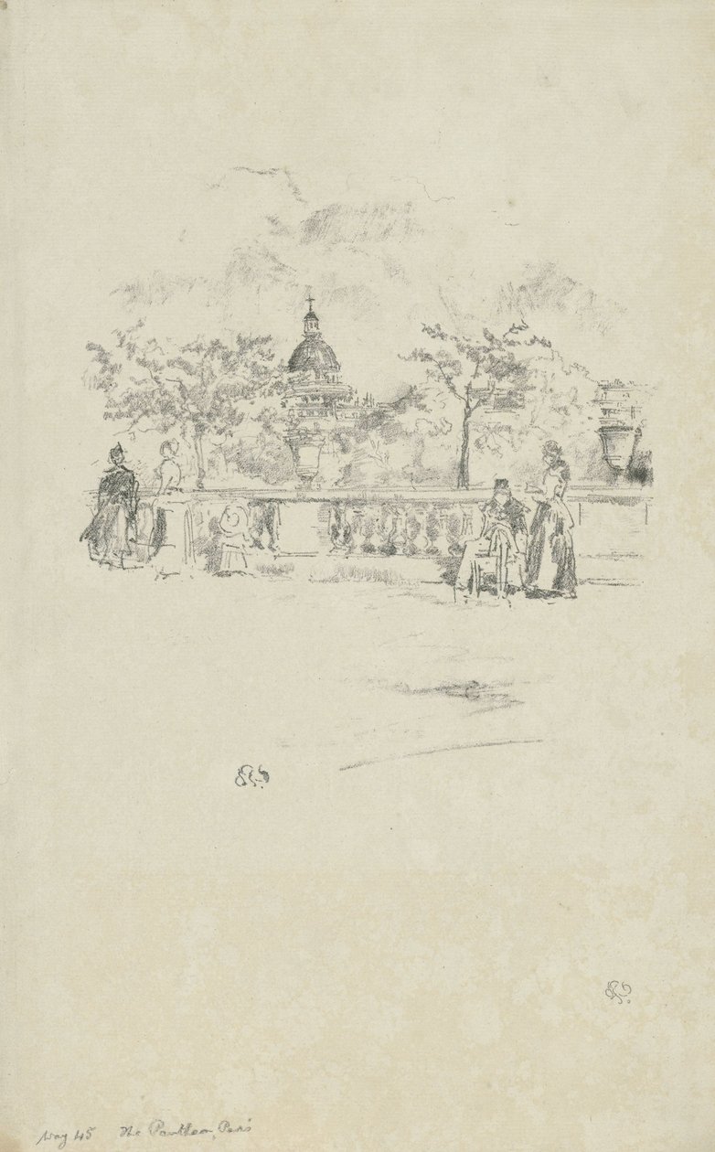 Pantheon, fra terrassen i Luxembourg-haven af James Abbott McNeill Whistler