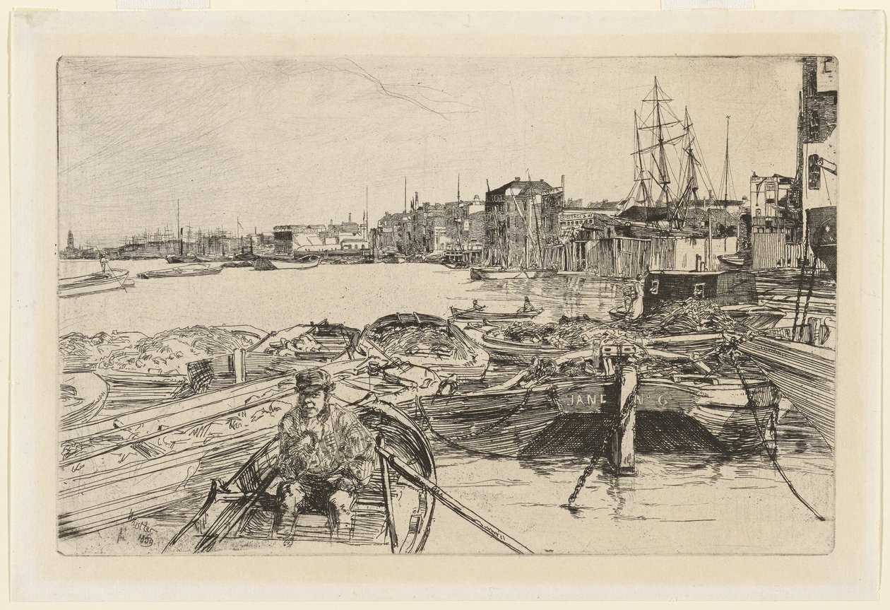 Havnebassinet, fra Seksten raderinger med scener fra Themsen af James Abbott McNeill Whistler