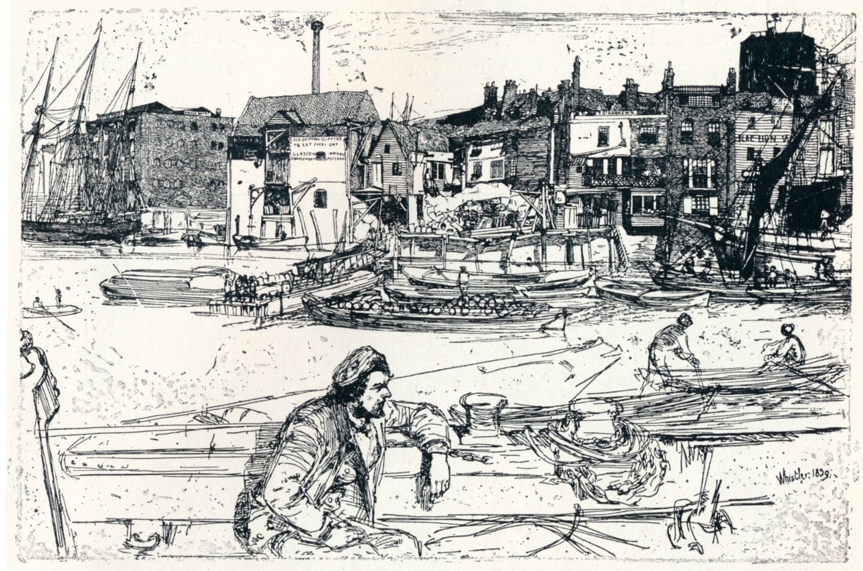 The Pool of London, 1859, 1904 af James Abbott McNeill Whistler