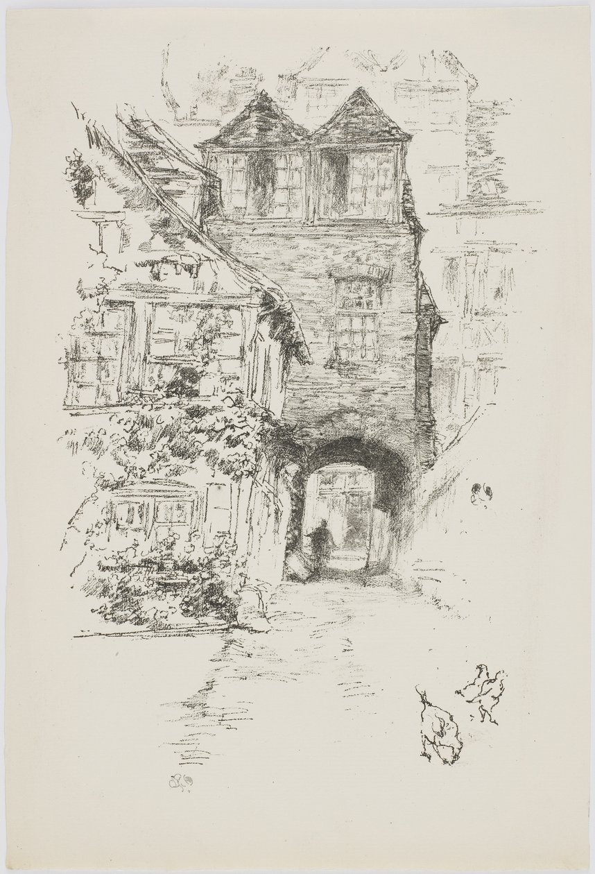 Præstens hus, Rouen, 1894-95 (litho på papir) af James Abbott McNeill Whistler